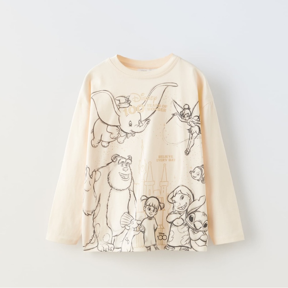 ZARA DISNEY 100TH ANNIVERSARY FOIL T-SHIRT